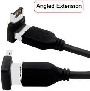 Xiwai Cable 2pcs Overmold USB 3.1 Front Panel Header Male to Female Type-E Motherboard Extension Data Adapter