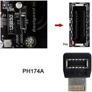 Chenyang Cable 2pcs Overmold USB 3.1 Front Panel Header Male to Female Type-E Motherboard Extension Data Adapter