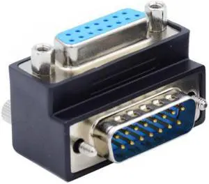 Xiwai Up 90 Degree Angled DSUB D-subminiature 15pin Male to Female Extension Adapter DB Connector