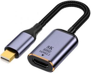 Xiwai Mini DisplayPort 1.4 Source to HDMI 2.0 Display 8K 60hz UHD 4K MINI-DP to HDMI Female Monitor Adapter Cable