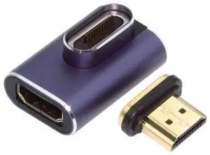 Cablecc 90 Degree Left Angled Vertical Magnetic 8K Type-A HDMI 2.1 Male to Female Straight Video Adapter for Laptop HDTV