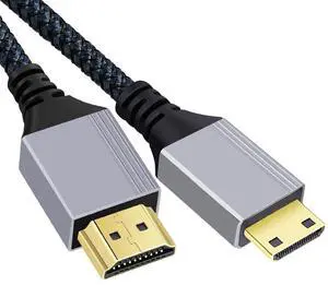 Xiwai 2.0M HDMI 2.0 Male to Mini HDMI Type-C Male 4K 60hz Cable with Sleeve Straight Connector for HDTV Computer Laptop Monitor