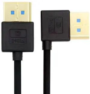 Xiwai Ultrafine Left Angled DisplayPort 1.4 DP to DP Cable 8K 60hz Cable Ultra-HD UHD 4K 144hz 90 Degree for Desktop Laptop Monitor 100cm