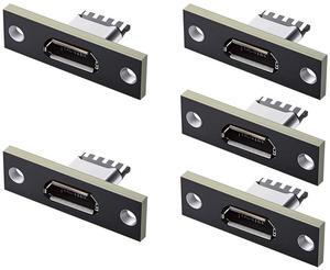 Xiwai 5pcs/set DIY OEM Micro-USB 5Pin Female Type-B Socket Connector Panel Mount Type with PC Board USB 2.0 Pinout