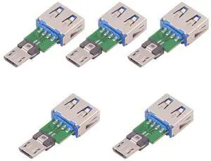 Xiwai 5pcs/lot Micro USB 2.0 5Pin Male Connector to USB Type-A Female OTG Data PCBA Adapter for Tablet Phone