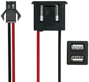 Xiwai DIY OEM Dual Type-A Female Socket to 2Pin Header Cable Pitch=2.54mm Latch Mount Type DC 5V Power