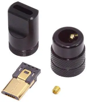 Xiwai Micro USB2.0 5Pin Male Plug Connector Solder Type with Aluminum Alloy Shell Black Customization for 4.0mm~6.0mm Cable