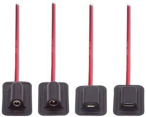 Xiwai 4pcs/lot Type-C Micro-USB DC 5.5x2.1mm 3.5X1.35mm Power Extension Cable for Backpack Charging Electric Heating Pads