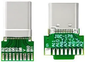 Xiwai 2pcs/lot OEM DIY USB-C USB 3.1 Type-C Male &  Female Plug Socket Connector Solder Type with PCB