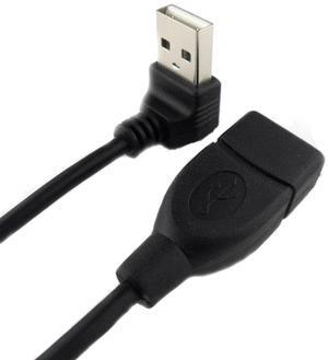 Xiwai USB 2.0 Type-A Male to USB Female M-F Extension Cable 20cm 90 Degree Up Angled Type