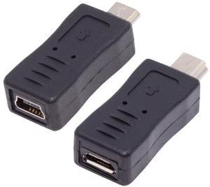 Xiwai 2pcs/lot Mini USB2.0 Male to Micro Female and Micro USB Male to Mini-USB Female Extension Connector Adapter