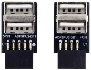 Xiwai 2pcs/lot 9Pin 10Pin Motherboard Female Header to Dual USB 2.0 Female Adapter Horizontal Type