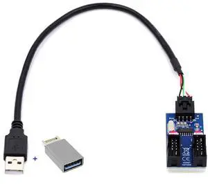 Xiwai USB 3.1 Front Panel Header Male Type-E to USB 2.0 Type-A Male 1 to 2 Female Motherboard 9pin 10pinHeader HUB Adapter Port Multiplier