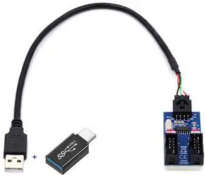 Xiwai USB 3.1 Male Type-C USB-C to USB 2.0 Type-A Male 1 to 2 Female Motherboard 9pin 10pinHeader HUB Adapter Port Multiplier