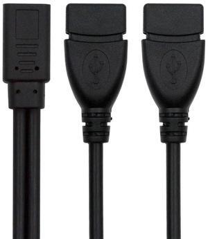 Xiwai Type-C USB-C Female DC 5V to Dual USB 2.0 Standard Type-A Female Splitter Extension Charge Cable