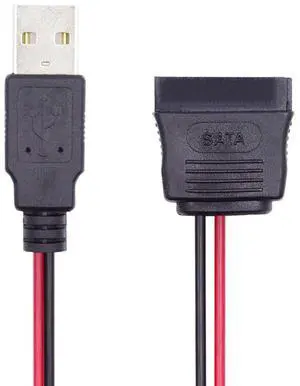 Xiwai DC 5V Single USB to SATA 15Pin Power Cable for 2.5 inch SATA HDD SSD Disk Driver 5V 2A Max