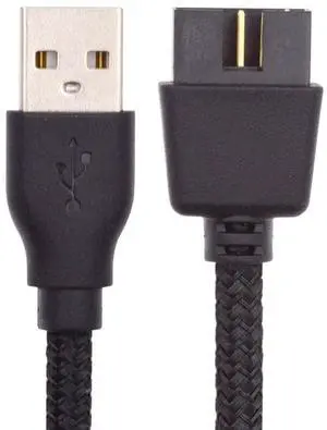 Xiwai Single USB 2.0 Male Type-A to Motherboard 9Pin 10Pin Male Header Cable with Sleeve 20cm