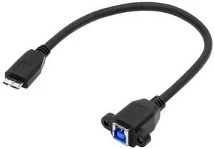 Xiwai USB 3.0 Type-B Female to USB3.0 Micro-B Male Cable Extension 5Gbps for Disk SSD Camera Data 30cm