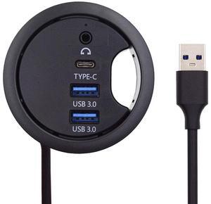 Xiwai USB 3.0 Hub SD TF USB-C 2 Port USB 60mm Desk Grommet Splitter Dock Station Micro-SD Card Reader for Desktop PC