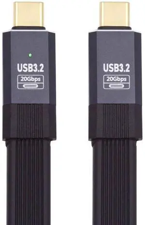 Xiwai 0.5M USB4 Cable 20Gbps Flat Slim FPC Cable with 100W and 8K@60Hz 5K@60Hz USB4.0 Compatible with Thunderbolt3/4