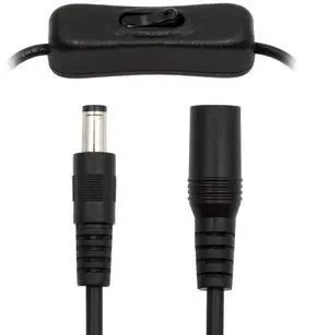 Xiwai DC Cable with On Off Power Switch Button DC 5.5x2.1mm Male to Female for DC 5V Desk Lamp Fan Camera