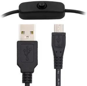 Xiwai Micro USB2.0 to Type-A Cable with On Off Power Switch Button Micro 5Pin for DC 5V Desk Lamp Fan Camera