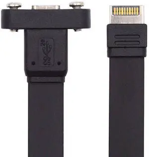 Xiwai USB 3.2 Type-E IDC 20Pin Front Panel Header to USB-C Type-C Female Extension Cable 20Gbps with Panel Mount Screw