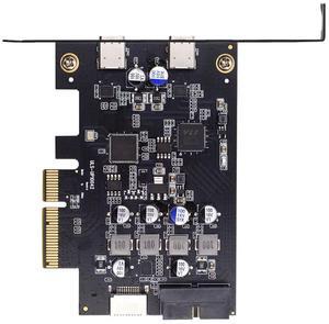 Xiwai 10Gbps Type-E USB 3.1 Front Panel Socket & USB3.0 19Pin/20Pin & Dual Type-C USB-C to PCI-E Express Card Adapter ASM3142 VL822