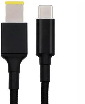 Xiwai 100W Type C USB-C Input to Rectangular Jack Output Power 20V 5A 65W PD Charge Cable for Thinkpad X1 Legion Y7000P Laptop