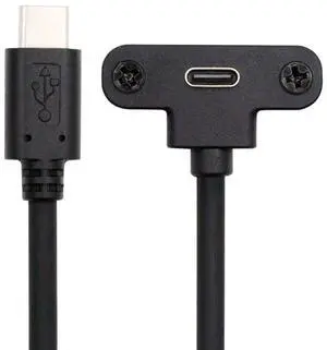 Xiwai USB-C 480Mbps Type-C Male to Up Angled Female Extension Data Screw Locking Cable for Camera VR