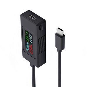 Xiwai Type-C Voltage Current Power Capacity, Working Time Ammeter Voltmeter USB Cable Charger Detector USB-C Tester 4-30V 0-6.5A Digital Multimeter