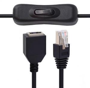 Xiwai RJ45 CAT6 8P8C STP UTP Male to Female Extension Cable with 304 Singal Switch On/Off LAN Ethernet Network Patch Cord