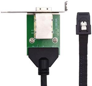 Xiwai Internal Mini SAS SFF-8087 Male to External SFF-8088 Female Extension Cable PCBA With Low Profile Bracket