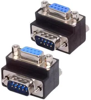Xiwai 2pcs/lot Up & Down Angled 90 Degree RS232 D-Sub 9Pin Screw Type Male to Female Nut Type Extension Adapter Xiwai 2pcs/lot Up & Down Angled 90 Degree RS232 D-Sub 9Pin Screw Type Male to Female Nut Type Extension Adapter