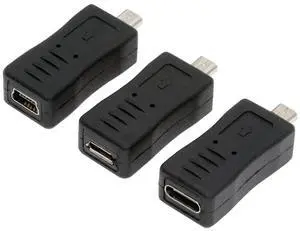 Xiwai 3pcs/set USB-C Type-C Micro Mini USB Female to Camera Mini 8P Data Power Adapter for Coolpix UC-E6 UC-E16 UC-E17 DSC-W DMC-S EX-Z