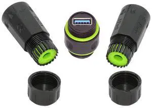 Xiwai M20 Locking IP68 Waterproof Type-A USB3.0 5Gbps USB-A Female to USB-A Female Extension Adapter Coupler