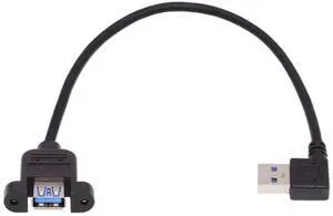 Xiwai Right Angled USB 3.0 Male to Female Type-A Panel Type Header Cable 90 Degree Connector 30cm