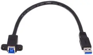 Xiwai USB 3.0 Type-B Female to USB3.0 Type-A Male Cable Extension 5Gbps for Disk SSD Camera Data 30cm