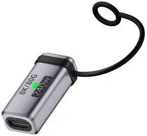 Xiwai USB5.0 80Gbps Female to Female Extension Adapter with Lanyard Keychain 240W 16K 8K 5K Compatible with USB4.0 Thunderbolt3/4/5