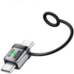 Xiwai 90 Degree USB5.0 80Gbps Male to Male Straight Extension Adapter with Lanyard Keychain 240W 16K 8K 5K Compatible with USB4.0 Thunderbolt3/4/5