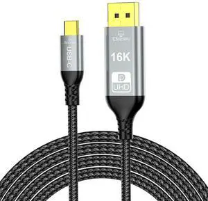 Xiwai 16K 8K USB4 USB5.0 Type C USB-C Source to DisplayPort DP Displays Male HDTV Cable for Laptop Monitor 2.0m