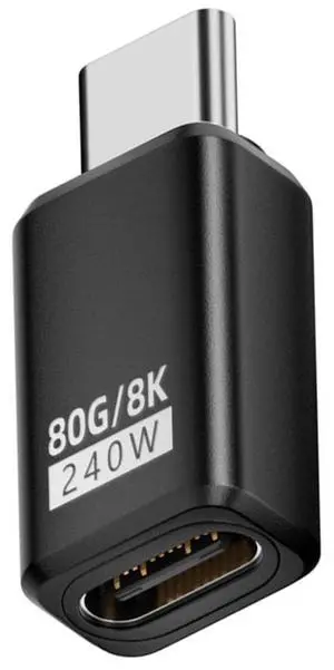 Xiwai USB5.0 80Gbps Male to Female Extension Adapter with 240W 16K 8K 5K Compatible with USB4.0 Thunderbolt3/4/5