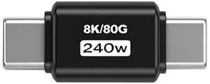 Xiwai USB5.0 80Gbps Male to Male Extension Adapter with 240W 16K 8K 5K Compatible with USB4.0 Thunderbolt3/4/5