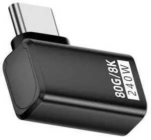 Xiwai USB5.0 80Gbps Male to Female Extension Adapter Left Right Angled with 240W 16K 8K 5K Compatible with USB4.0 Thunderbolt3/4/5