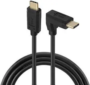 Xiwai USB3.1 Type-C Male to USB-C Vertical 90 Degree Up Down Angled 10Gbps 4K Data Cable 65W