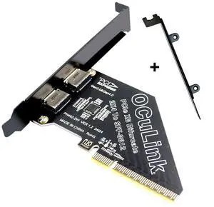 Xiwai PCI-Express 4.0 PCIE 8x Detachable to Dual Oculink SFF-8612 SFF-8611 VROC Raid0 Adapter for U.2 SSD eGPU External Graphics Card Dock