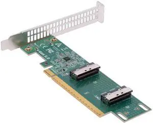 Xiwai PCIE5.0 PCI-Express 16x to Dual MCIO 8i Mini Cool Edge IO SFF-TA-1016 VROC Virtual RAID Adapter for Mainboard SSD Graphics Card