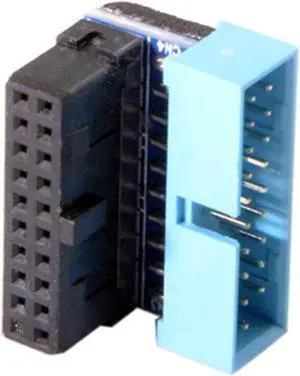 Xiwai USB 3.0 20pin Male to Female Extension Adapter  Down Angled 90 Degree for Motherboard Mainboard