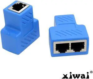 Xiwai 2pcs Cat6 RJ45 8P8C STP UTP Plug To Dual RJ45 Splitter Network Ethernet Switcher Adapter
