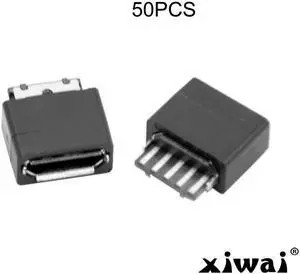 Xiwai 50Pcs Type B Micro USB Female 5 Pin Jack Port Socket Connector Solder Type Repair Parts